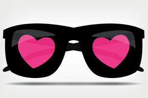 lunettes de soleil avec une illustration vectorielle de coeur vecteur