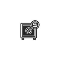 icône de ligne de coffre-fort d'argent. signe de style linéaire pour le concept mobile et la conception web. icône de vecteur de contour. symbole, illustration de logo. graphique vectoriel