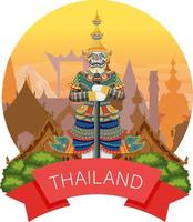 bannière de logo de point de repère de bangkok thaïlande vecteur