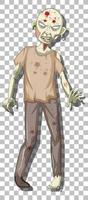 personnage de dessin animé zombie effrayant vecteur