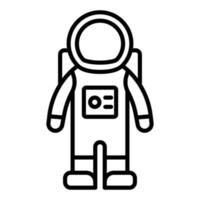 style d'icône de costume d'astronaute vecteur