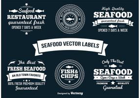 Étiquettes de vecteur de fruits de mer