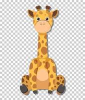 girafe mignonne en style cartoon plat vecteur