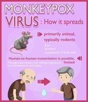 infographie des symptômes du virus monkeypox vecteur