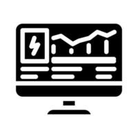 contrôle informatique de la consommation d'électricité glyphe icône illustration vectorielle vecteur