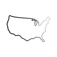 carte des états-unis illustrée sur fond blanc vecteur