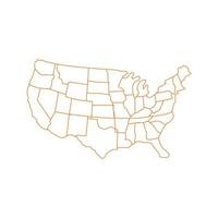 carte des états-unis illustrée sur fond blanc vecteur