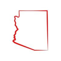 carte de l'arizona illustrée sur fond blanc vecteur