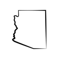 carte de l'arizona illustrée sur fond blanc vecteur