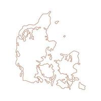 Danemark carte illustrée sur fond blanc vecteur