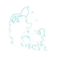 Danemark carte illustrée sur fond blanc vecteur