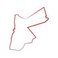 Carte de la Jordanie illustrée sur fond blanc vecteur