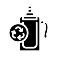bouteille d'eau douce zéro déchet glyphe icône illustration vectorielle vecteur