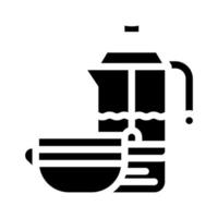 thé boisson théière glyphe icône illustration vectorielle vecteur