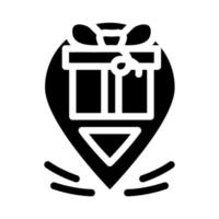 emplacement gps de l'illustration vectorielle de l'icône de glyphe de livraison de cadeaux vecteur