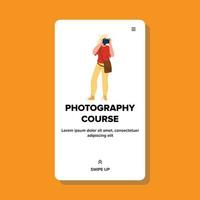 cours de photographie étudiant leçon d'apprentissage illustration vectorielle vecteur