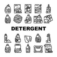 ensemble d'icônes de collection de lavage de détergent vecteur
