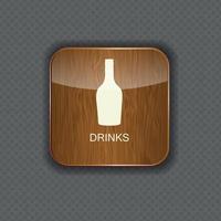 icônes d'application de bois de nourriture et de boisson vecteur