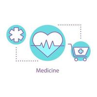 icône de concept de service de santé. illustration de la ligne mince de l'idée de cardiologie. aide médicale. traitement des maladies cardiovasculaires. dessin de contour isolé de vecteur