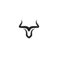 corne de tête de taureau simple. modèle d'icône de logo vectoriel