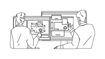 ingénieur conception appartement plan ensemble vecteur