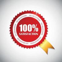 100 satisfaction étiquette dorée vector illustration