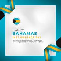 joyeux jour de l'indépendance des bahamas 10 juillet illustration de conception vectorielle de célébration. modèle d'affiche, de bannière, de publicité, de carte de voeux ou d'élément de conception d'impression vecteur