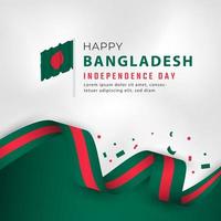joyeux jour de l'indépendance du bangladesh 26 mars illustration de conception vectorielle de célébration. modèle d'affiche, de bannière, de publicité, de carte de voeux ou d'élément de conception d'impression vecteur