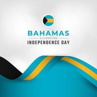 joyeux jour de l'indépendance des bahamas 10 juillet illustration de conception vectorielle de célébration. modèle d'affiche, de bannière, de publicité, de carte de voeux ou d'élément de conception d'impression vecteur