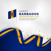 joyeux jour de l'indépendance de la barbade 30 novembre illustration de conception vectorielle de célébration. modèle d'affiche, de bannière, de publicité, de carte de voeux ou d'élément de conception d'impression vecteur