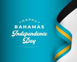 joyeux jour de l'indépendance des bahamas 10 juillet illustration de conception vectorielle de célébration. modèle d'affiche, de bannière, de publicité, de carte de voeux ou d'élément de conception d'impression vecteur