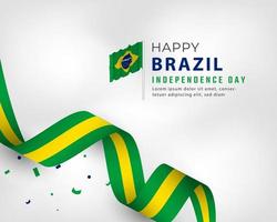 joyeux jour de l'indépendance du brésil illustration de conception vectorielle de célébration du 7 septembre. modèle d'affiche, de bannière, de publicité, de carte de voeux ou d'élément de conception d'impression vecteur