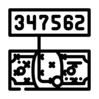 illustration vectorielle de l'icône de la ligne d'argent étiquetée vecteur