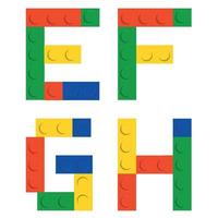 jeu d'alphabet fait de blocs de briques de construction de jouets isolé iso vecteur