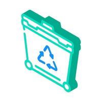 conteneur pour le recyclage des déchets icône isométrique illustration vectorielle vecteur