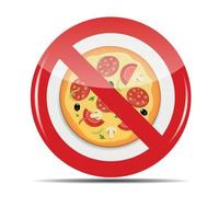 pas d'illustration vectorielle de signe de pizza vecteur
