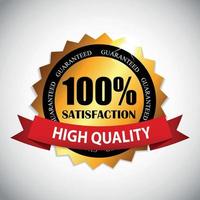 100 satisfaction étiquette dorée vector illustration