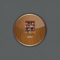 bibliothèque, bois, application, icônes, vecteur, illustration vecteur