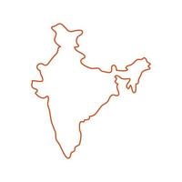 Carte de l'Inde illustrée sur fond blanc vecteur