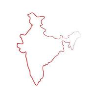 Carte de l'Inde illustrée sur fond blanc vecteur