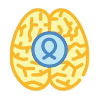 cancer du cerveau icône de couleur signe d'illustration vectorielle vecteur