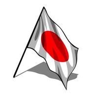 drapeau ondulant japonais sur fond blanc... vecteur