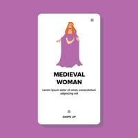 femme médiévale portant un vecteur de robe attrayante