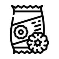 rondelles d'oignon snack ligne icône illustration vectorielle vecteur