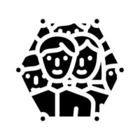 illustration vectorielle d'icône de glyphe de travail d'équipe réussie vecteur