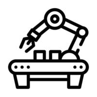 illustration vectorielle d'icône de ligne de bras robotique d'usine vecteur