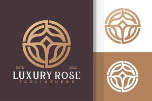 modèle de vecteur de conception de logo de fleur rose élégante de luxe