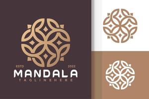 modèle de vecteur de conception de logo cosmétique mandala élégant de luxe