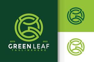 modèle de vecteur de conception de logo feuille verte nature lettre g