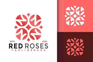 n modèle de vecteur de conception de logo moderne de roses rouges